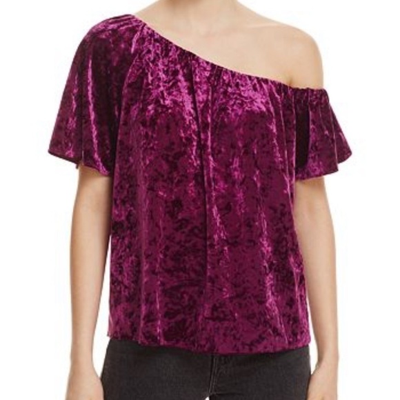 cooper & ella Tops - Cooper & Ella shirt‎ purple velvet NWT XS